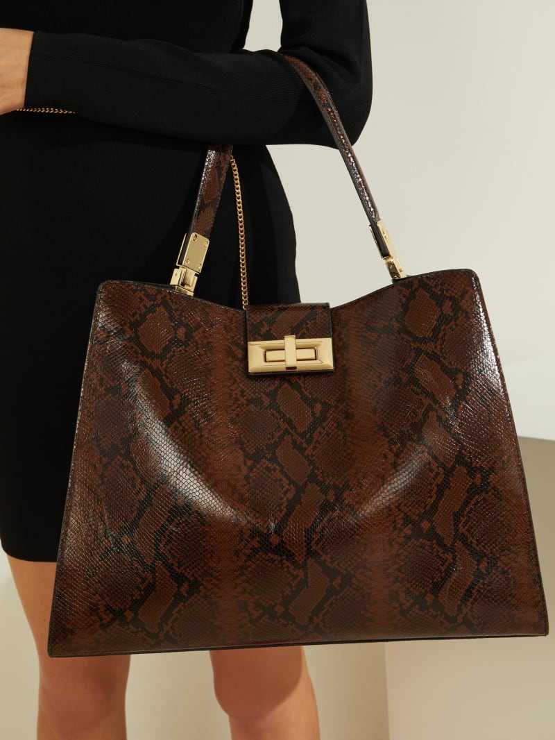  GUESS Monia Python Print Leather Mini Satchel : GUESS:  Clothing, Shoes & Jewelry